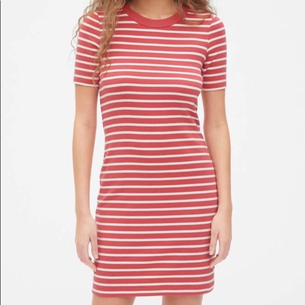 Gap Modern Stripe Short Sleeve T-Shirt Dress